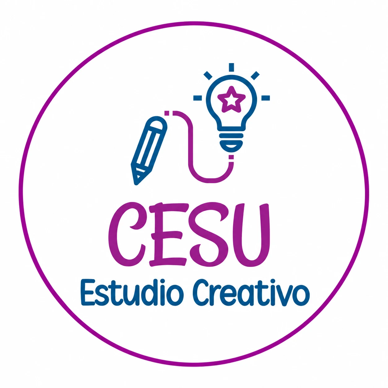 Logo de Cesu Estudio Creativo: lápiz y lamparita con una estrella